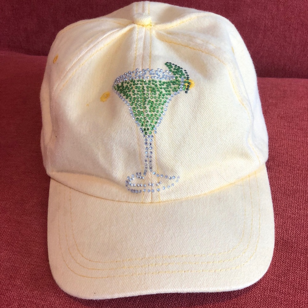 Baseball Cap with Margarita Glass Jeweled Design